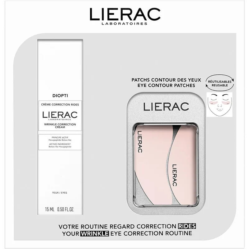 Набір Lierac (Лієрак) Діопті (крем + багаторазові патчі) 30 мл