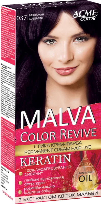 Крем-фарба для волосся Malva Color Revive № 037 Баклажан