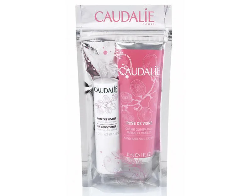 Набір Caudalie (Кодалі) Rose De Vigne (Крем для рук 30 мл + Кондиціонер для губ зволожуючий 4,5 г)