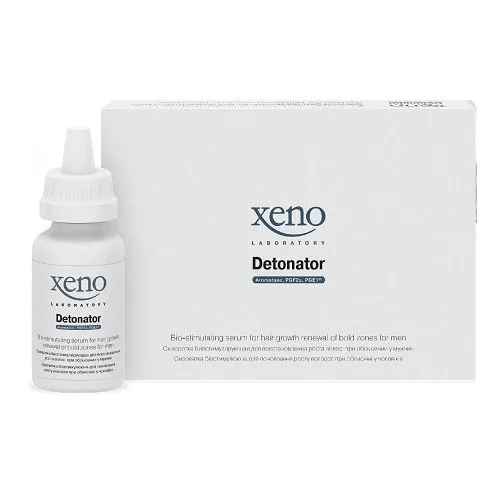 Xeno Laboratory Detonator For Men - Сироватка биостимулирующая для відновлення росту волосся при облисінні у чоловіків 4 * 30 мл