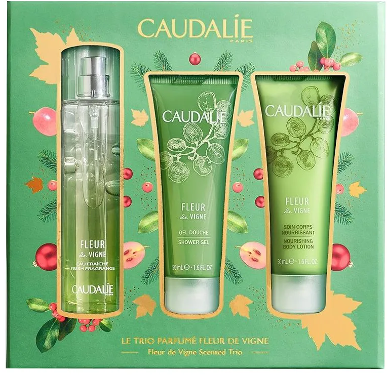 Набір Caudalie (Кодалі) Fleur de Vigne (Вода енергетична Квітка Винограду 50 мл + Гель для душу 50 мл + Крем для тіла живильний 50 мл)
