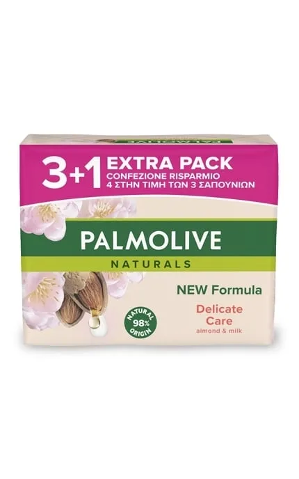Тверде мило Palmolive Натурель Мигдаль та Молочко зволожуюче 3+1, 90 г