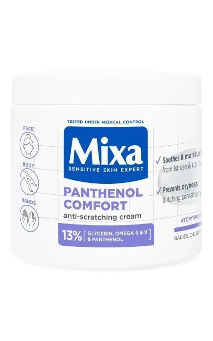 Крем Mixa Panthenol Comfort для зволоження та заспокоєння дуже чутливої шкіри обличчя, рук та тіла 400 мл (3600551135960)