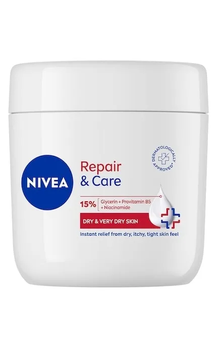 Крем універсальний NIVEA "Відновлення та догляд" для сухої та дуже сухої шкіри, з провітаміном B5 та ніацинамідом, 400 мл (9005800380544/4006000038896)