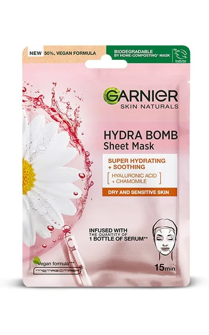 Тканинна маска для обличчя Garnier Skin Naturals Зволоження для сухої та чутливої шкіри 32 г