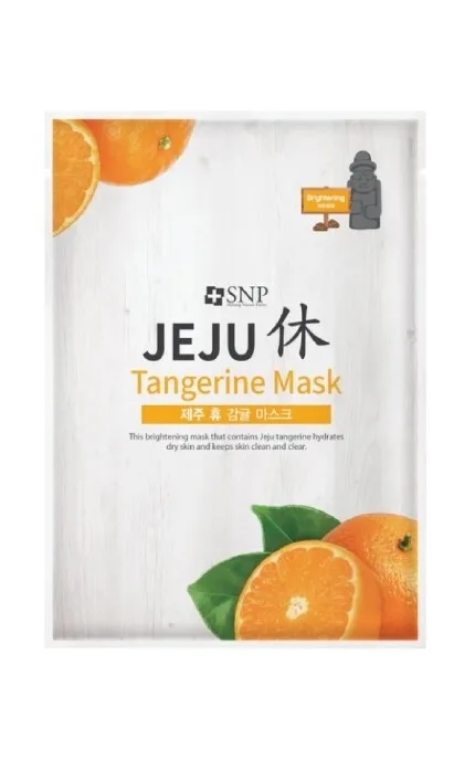 Тканинна маска для обличчя SNP Jeju Rest Tangerine Зволожувальна 22 мл