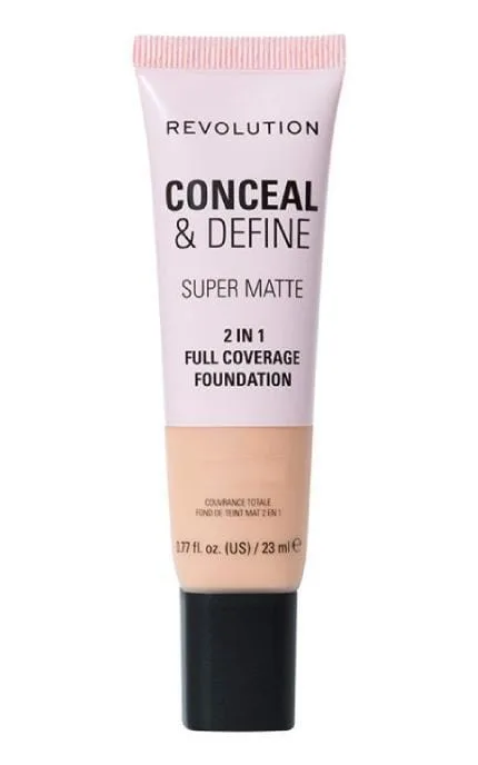 Тональна основа Makeup Revolution Conceal & Define Super Matte 2in1