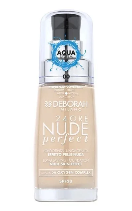 Тональна основа Deborah 24Ore Nude Perfect Foundation SPF 20 00 Ivory 30 мл
