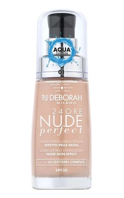 Тональна основа Deborah 24Ore Nude Perfect Foundation SPF 20 01 Fair 30 мл