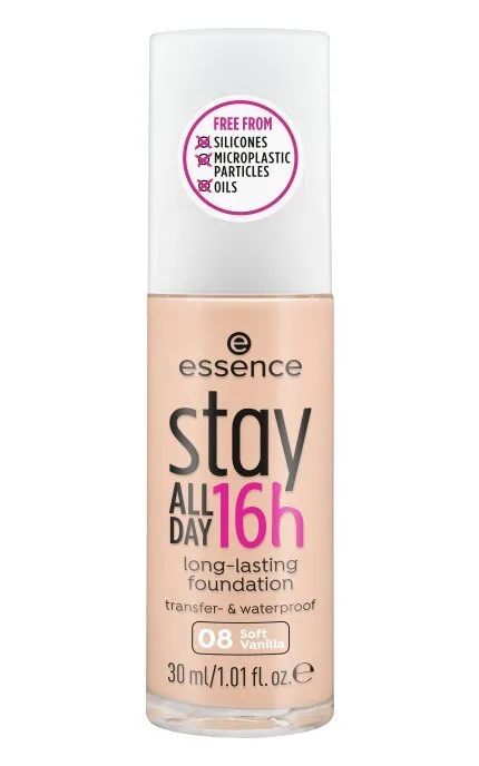 Тональна основа водостійка Essence Stay All Day 16h Long-lasting 08 Soft Vanilla 30 мл
