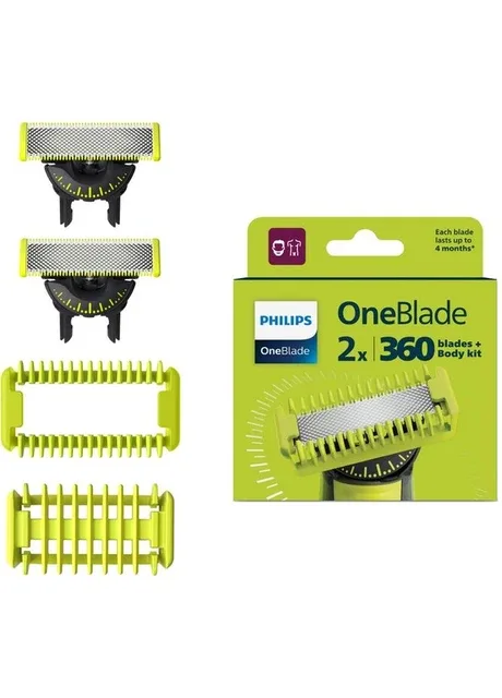 Змінні леза Philips OneBlade 360 QP624/50 з насадками для тіла 2 шт (8720689031875)
