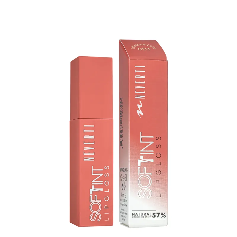 Блиск тінт для губ Neverti Soft Tint Lipgloss NP802 003 Теракотовий