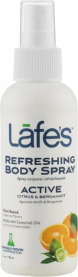 Lafe's Refreshing Body Spray Active Citrus & Bergamot - Освіжаючий дезодорант-спрей для тіла "Цитрус і Бергамот"