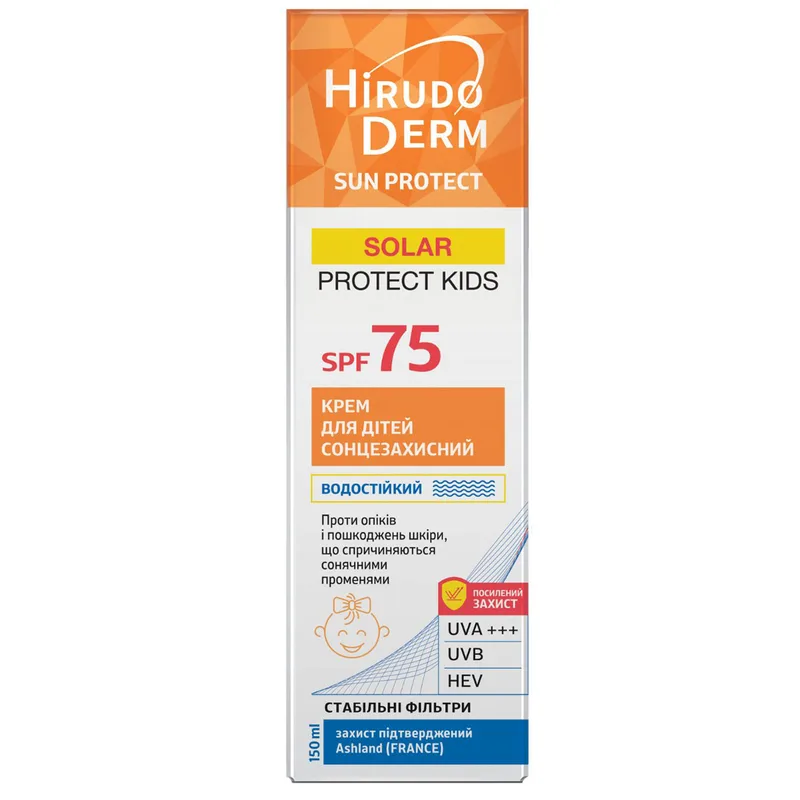 Крем дитячий HIRUDODERM (Гірудодерм) Sun Protect Solar Protect Kids сонцезахисний SPF75 150 мл
