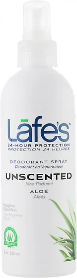 Lafe's Deodorant Spray Unscented Aloe - Дезодорант-спрей Алое, без запаху
