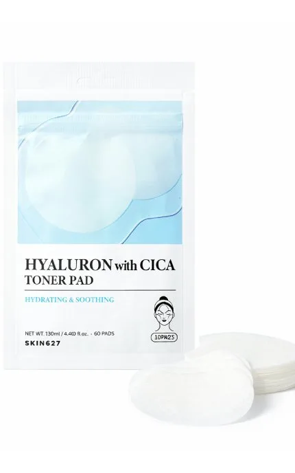 Тонер-пади Skin627 Hyaluron With Cica Toner Pad зволоження 10 шт