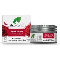 Крем Dr. Organic Нічний для омолодження та живлення шкіри з олією троянди Отто 50мл