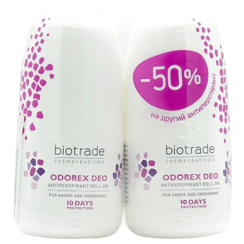 Набір дезодорант-антиперспірант Biotrade Odorex Deo тривалої дії кульковий 80 мл (2 шт. по 40 мл) (3800221841263)