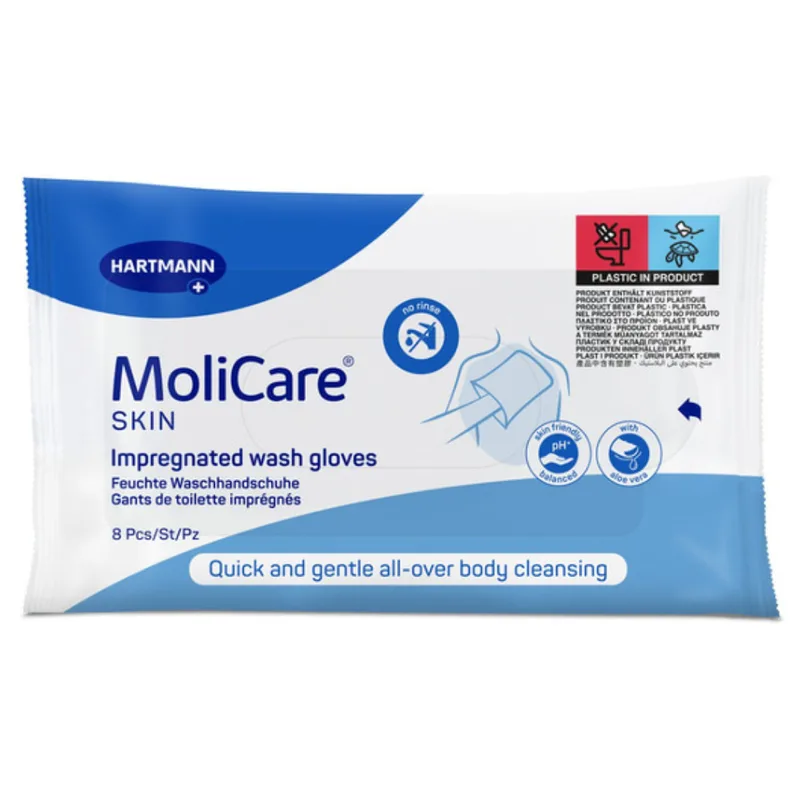Рукавички вологі MOLICARE Skin (Молікар Скін) для миття 8 шт