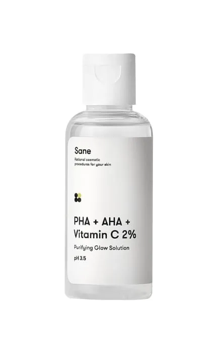 Тонік для обличчя Sane з AHA + PHA + вітамін С