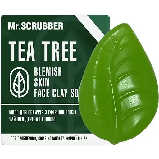 Мило для обличчя і тіла Mr.Scrubber Blemish Skin Face Clay Soap Tea Tree З олією чайного дерева 130 г