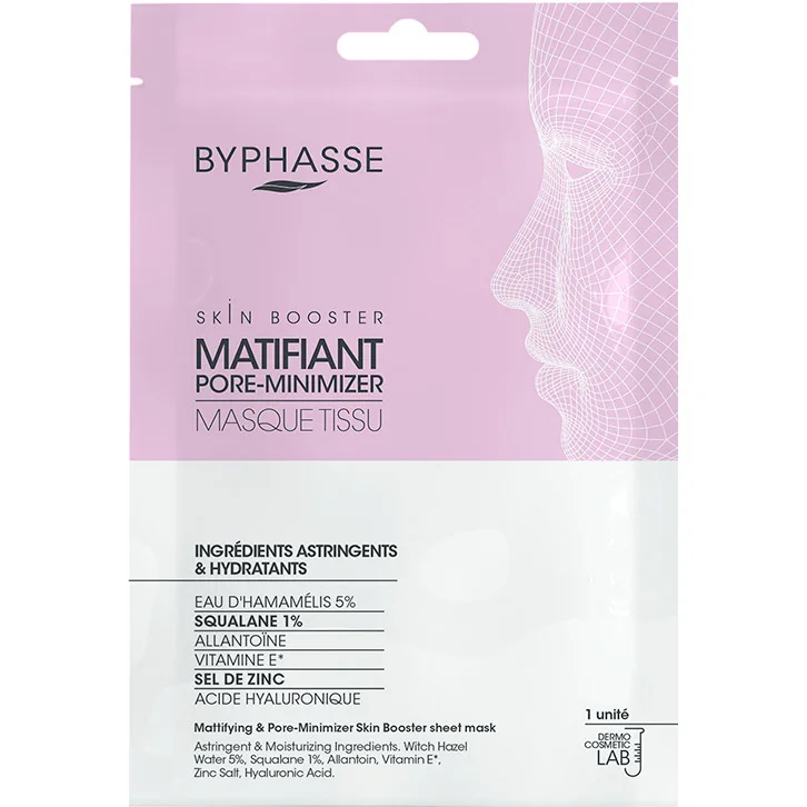 Маска-бустер Byphasse (Біфас) тканинна для звуження пор та матовості шкіри обличчя, 18 мл
