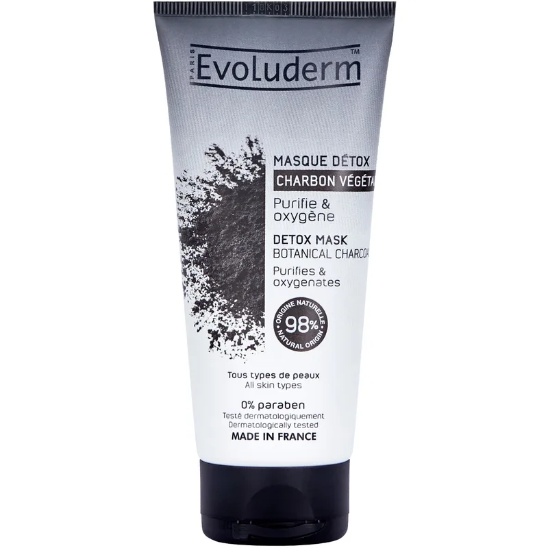 Маска Evoluderm (Еволюдерм) для всіх типів шкіри детокс з вуглем, 100 мл