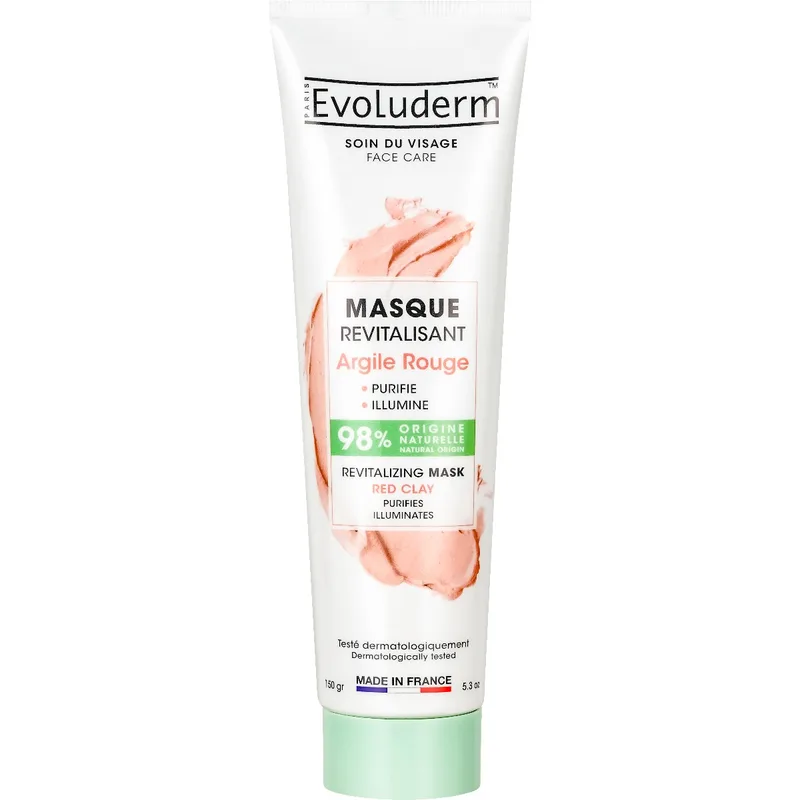 Маска Evoluderm (Еволюдерм) для обличчя відновлююча з червоною глиною, 150 г