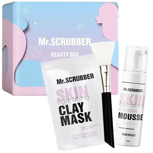 Подарунковий набір Mr.Scrubber Hydrating Daily Care: Маска для обличчя 100 г + Мус для вмивання 150 мл + Шпатель для масок