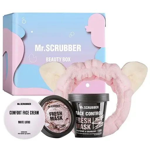 Подарунковий набір Mr.Scrubber Fresh&Comfort: Маска для обличчя 150 г + Пов'язка для волосся + Крем для обличчя 30 мл