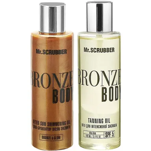 Набір для інтенсивної засмаги Mr.Scrubber Bronze Body Sun Shine: олія для засмаги 100 мл + олія-бронзатор після засмаги 100 мл