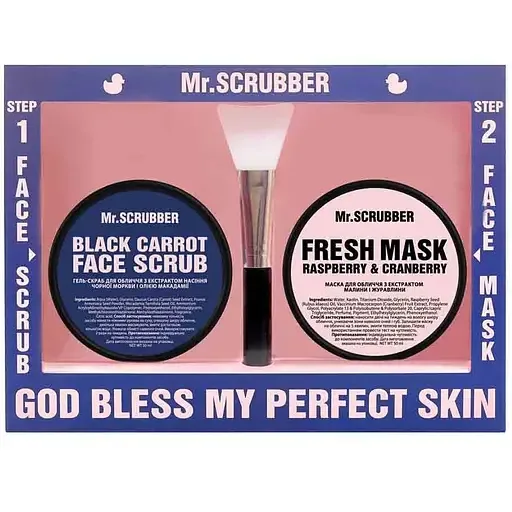 Набір косметики для обличчя Mr.Scrubber Perfect Skin Fresh: Маска 50 мл + Гель-скраб 50 мл + Шпатель