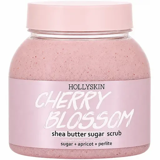 Цукровий скраб Hollyskin Cherry Blossom, з олією ши і перлітом, 350 г