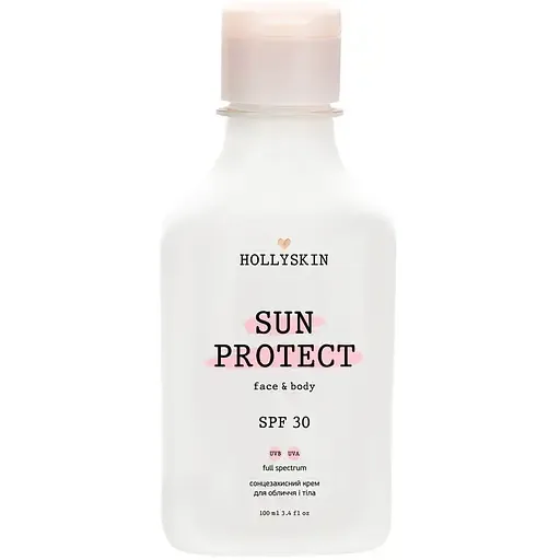 Сонцезахисний крем для обличчя і тіла Hollyskin Sun Protect SPF 30, 100 мл