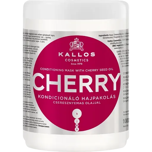 Маска для волосся Kallos Cosmetics Cherry відновлююча з маслом вишневих кісточок, 1 л