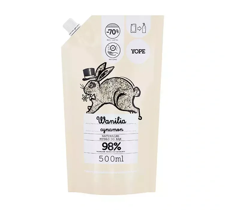 YOPE НАТУРАЛЬНЕ РІДКЕ МИЛО ВАНІЛЬ КОРИЦЯ REFILL 500 МЛ