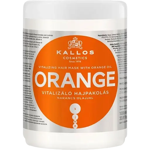Маска для волосся Kallos Cosmetics Orange, що зміцнює з маслом апельсина, 1 л