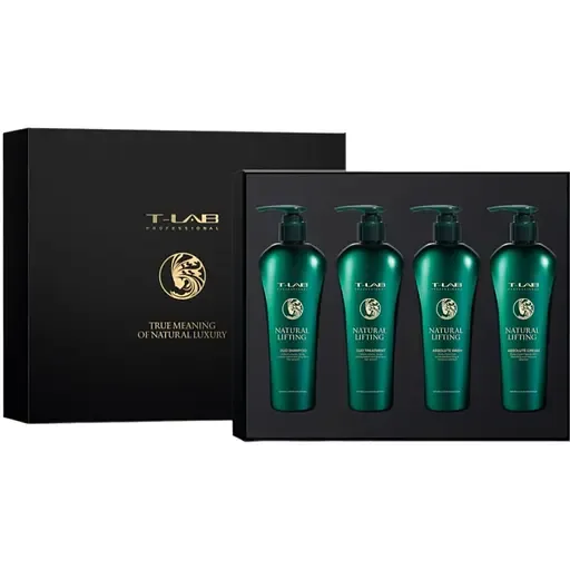 Сет T-LAB Professional Natural Lifting Sculptured & Illuminating You Luxury Gift: шампунь 300 мл + кондиціонер 300 мл + шампунь-гель 300 мл + крем 300 мл