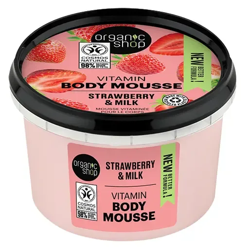 Organic Shop Strawberry & Milk пінка для тіла 250 мл