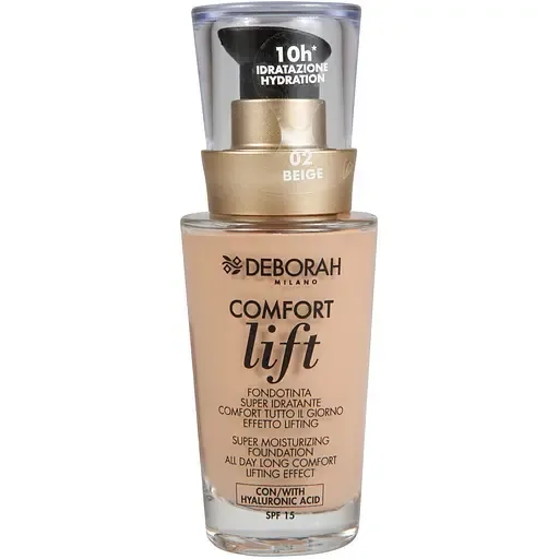 Тональна основа для обличчя Deborah Comfort Lift Foundation вельветова, SFP15, відтінок 02, 30 мл