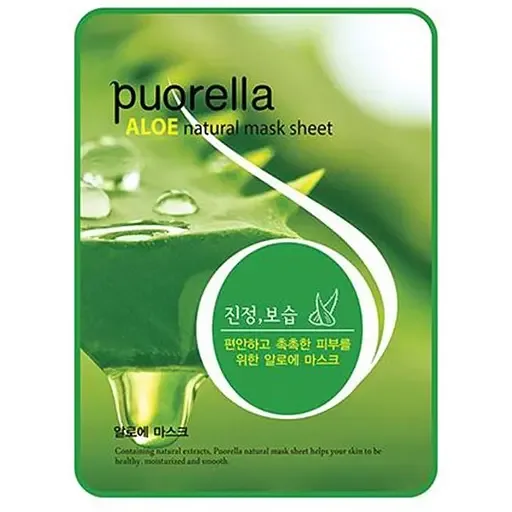 Тканинна маска для обличчя Puorella Aloe Mask Sheet, з екстрактом алое вера