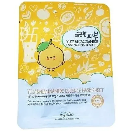 Тканинна маска для обличчя Esfolio Pure Skin, з екстрактом юдзу та ніацинамідом, 25 мл