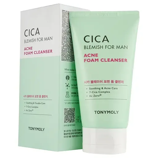 Пінка для вмивання Tony Moly Derma Lab Cica Blemish For Man Acne Foam Cleanser, 120 г
