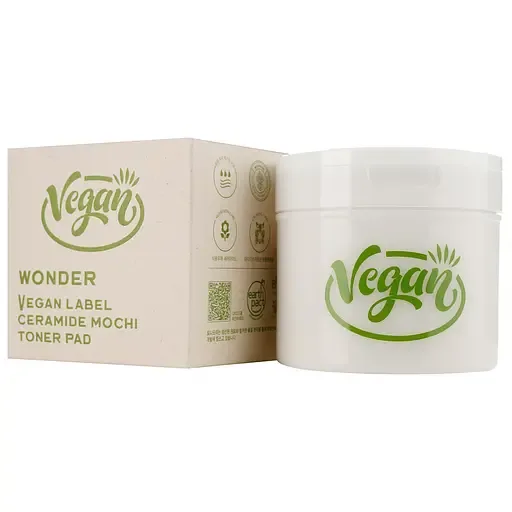 Пади зволожуючі для обличчя Tony Moly Wonder Vegan Label Ceramide Mochi Toner Pad, 120 шт.