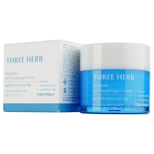 Крем для обличчя Tony Moly Three-herb Blemish AC Soothing Cream, 80 мл