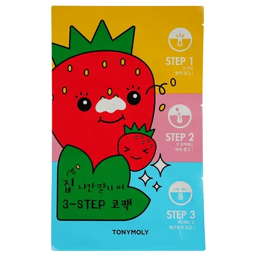 Набір патчів для носа проти чорних цяток Tony Moly Homeless Strawberry Seeds 3-step Nose Pack 6 г