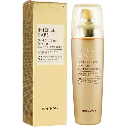 Емульсія для обличчя Tony Moly Intense Care Gold 24K Snail Emulsion, з муцином равлика та золотом, 140 мл