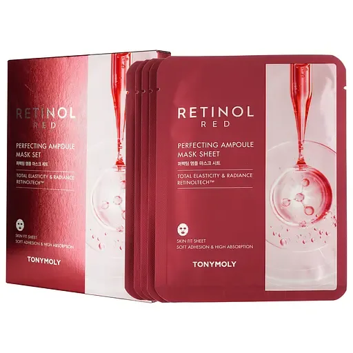 Набір масок для обличчя Tony Moly Red Retinol Perfecting Ampoule Mask Set з ретинолом 23 г