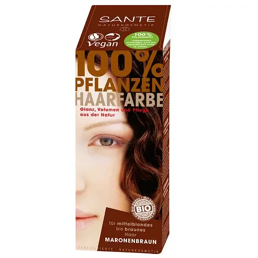 Біо-фарба для волосся Sante Chestnut Brown, порошкова, рослинна, 100 г