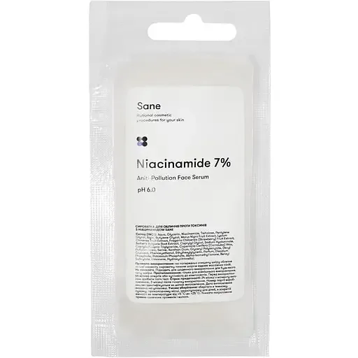 Сироватка для обличчя Sane Niacinamide 7%, проти токсинів, сашет, 20 мл